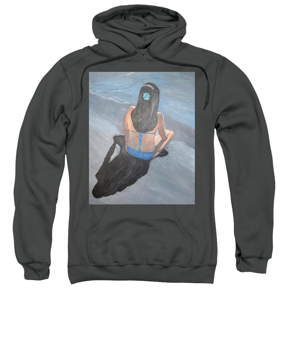  Sweatshirt featuring the painting Blue Zen by Toni Willey