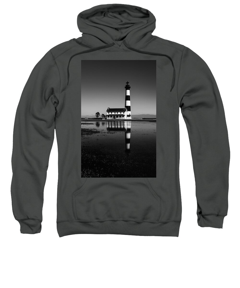 Lighthouse Sweatshirt featuring the photograph Bodie Lighthouse black and white by C Renee Martin