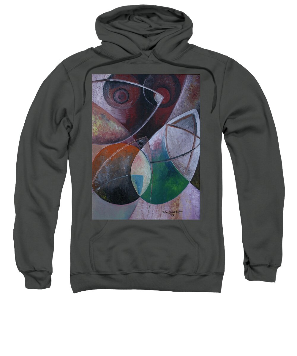 Body Parts 1 Sweatshirt featuring the painting Body Parts 1 by Obi-Tabot Tabe