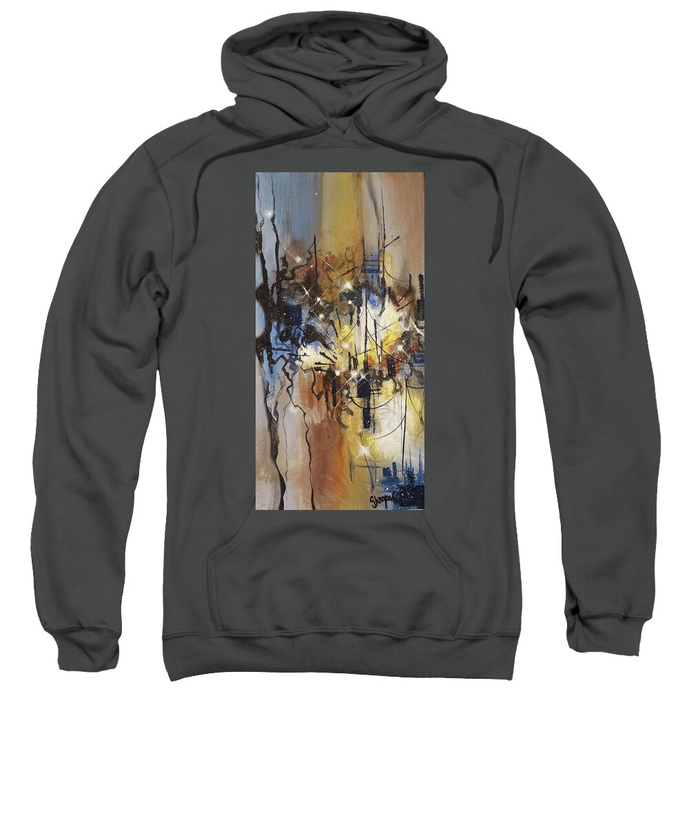 Abstract Sweatshirt featuring the painting Bourbon and Blues by Tom Shropshire