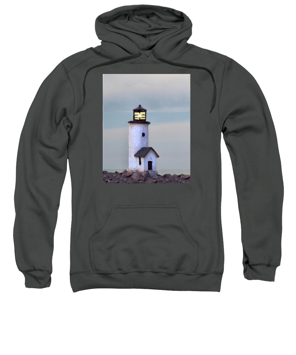 Nantucket Sweatshirt featuring the digital art Brant Point Impression by Lin Grosvenor