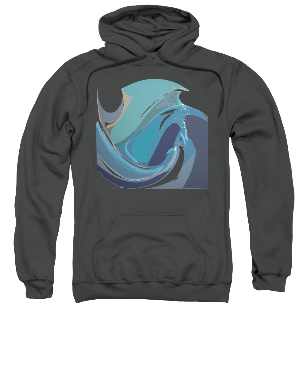 Abstract Sweatshirt featuring the digital art Breaking Waves by Gina Harrison