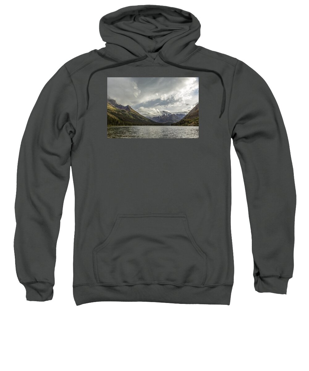 Lake Josephine Sweatshirt featuring the photograph Breakthrough at Lake Josephine by Belinda Greb