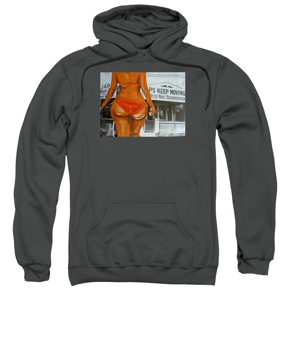 Black Sweatshirt featuring the photograph Bree Immigrants by Deedee Williams