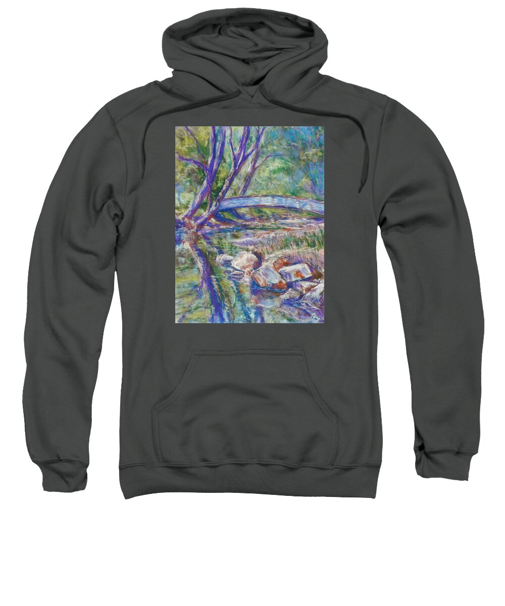 Impressionist Sweatshirt featuring the painting Bridge Over Cascade Creek by Michael Camp