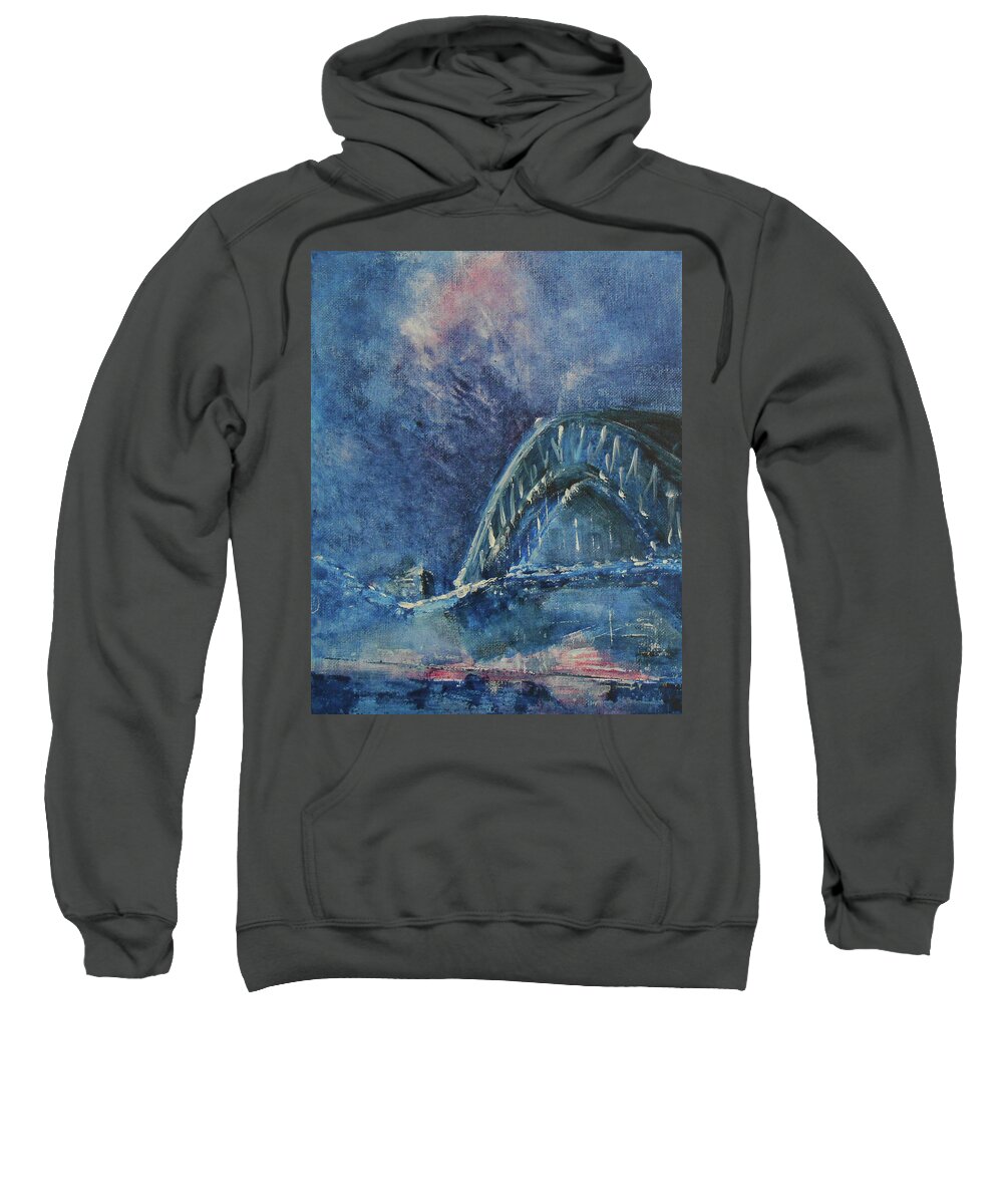 Abstract Sweatshirt featuring the painting Bridge To All Dreams by Jane See