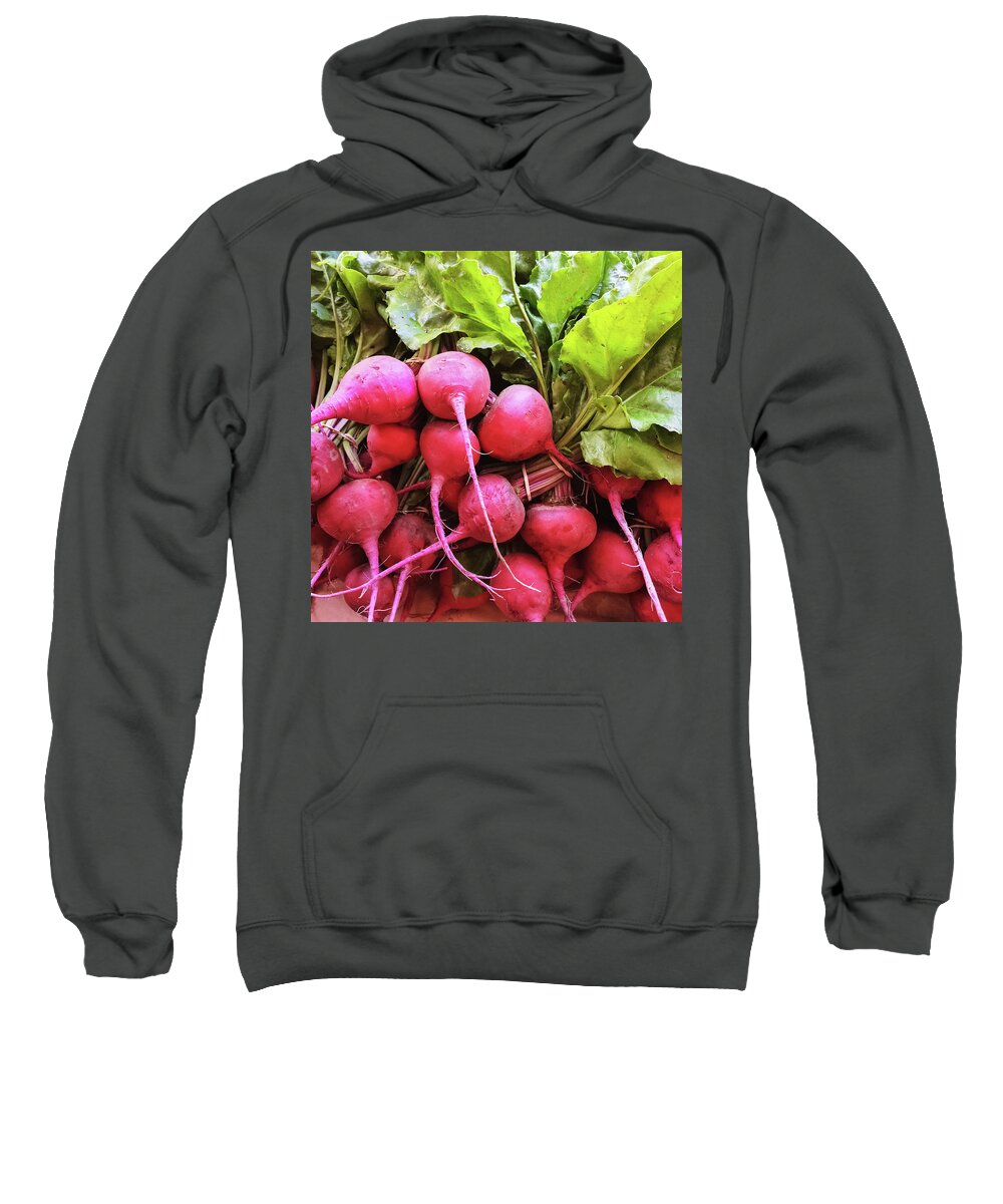 Radish Sweatshirt featuring the photograph Bright fresh radish by GoodMood Art