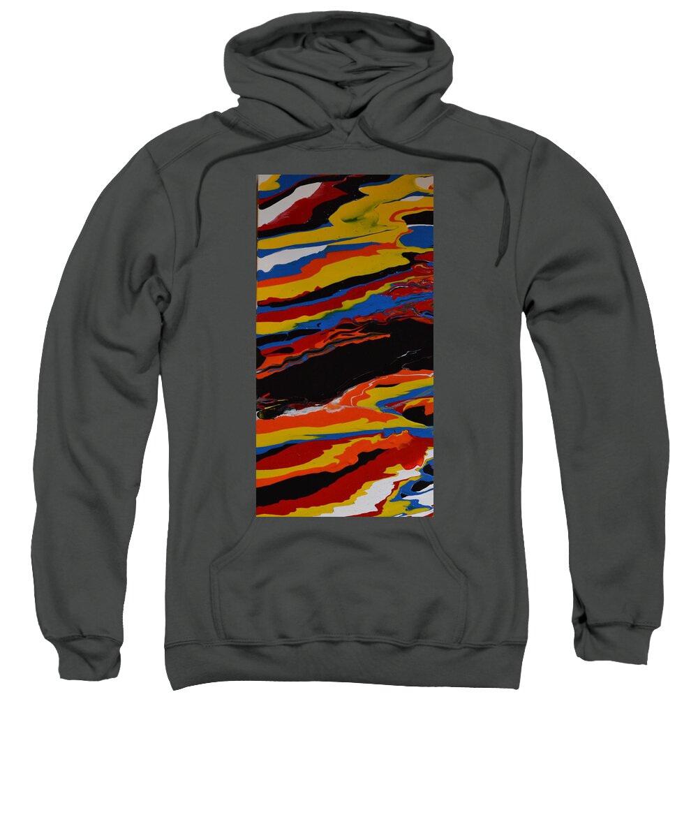 An Abstract Painting Using Acrylic Colors. The Technique Used For This Painting Was Flow Painting. Each Color Is Diluted With A Mixture Of Water And Flow Medium. The Colors Are Poured Onto The Canvas. Once They Are All Pored The Canvas Is Moved To Create The Pattern. Sweatshirt featuring the painting Bright Waves by Martin Schmidt