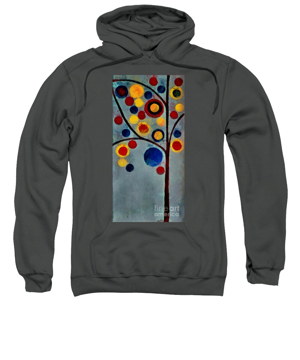 Tree Sweatshirt featuring the painting Bubble Tree - dps02c02f - Left by Variance Collections