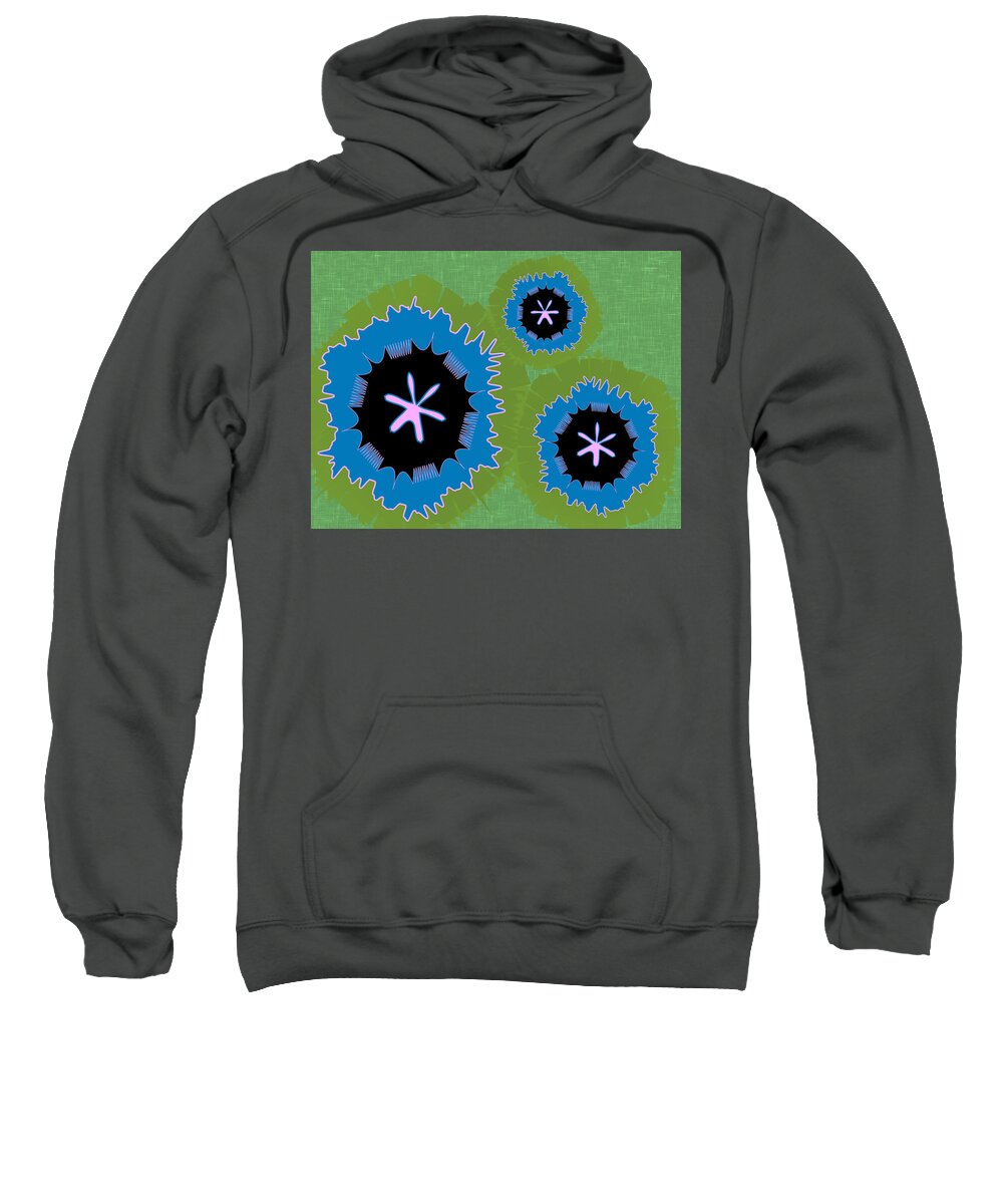 Abstract Sweatshirt featuring the digital art Bunny Flower by Kevin McLaughlin