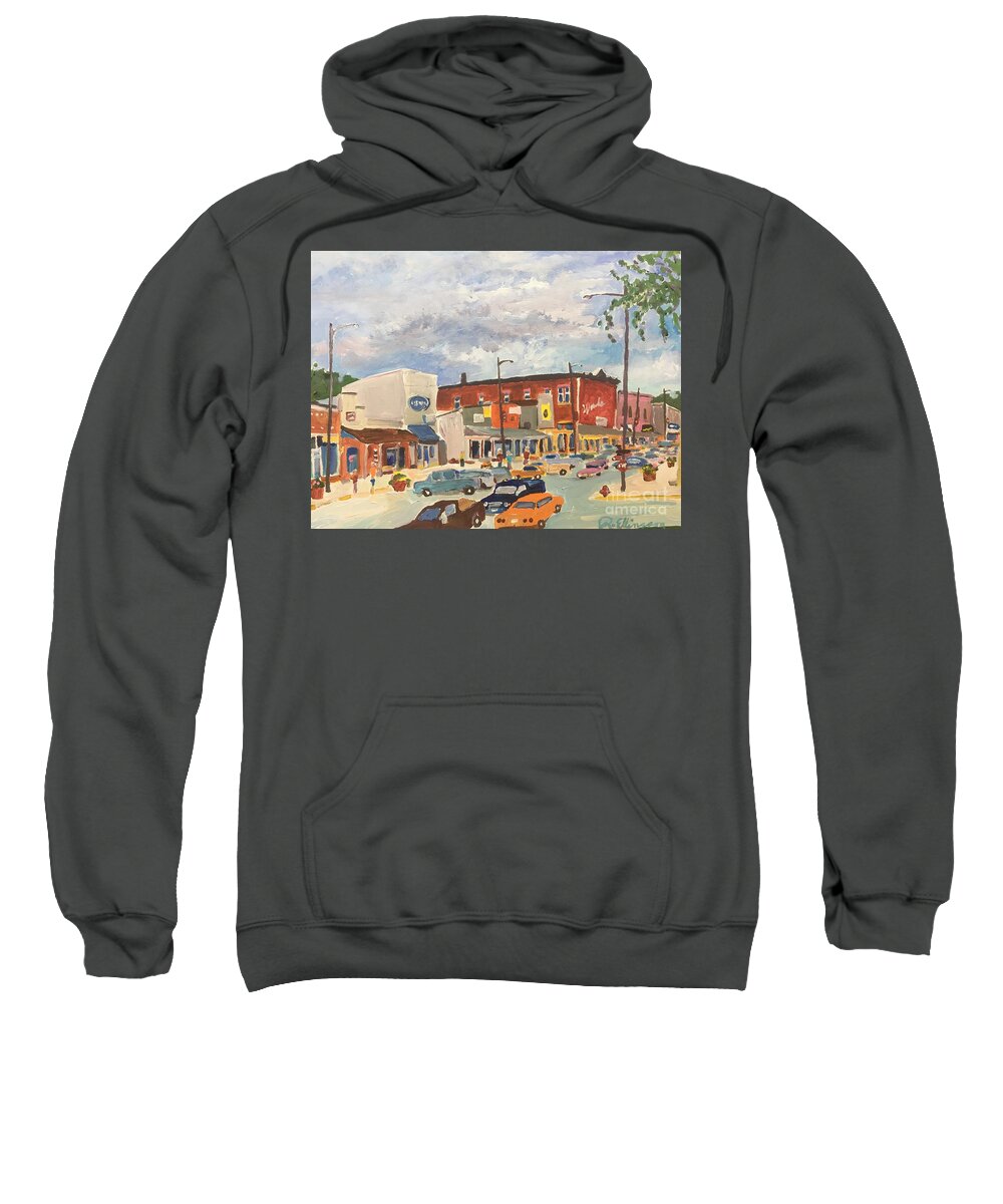 Desmet Sweatshirt featuring the painting Busy Town by Rodger Ellingson