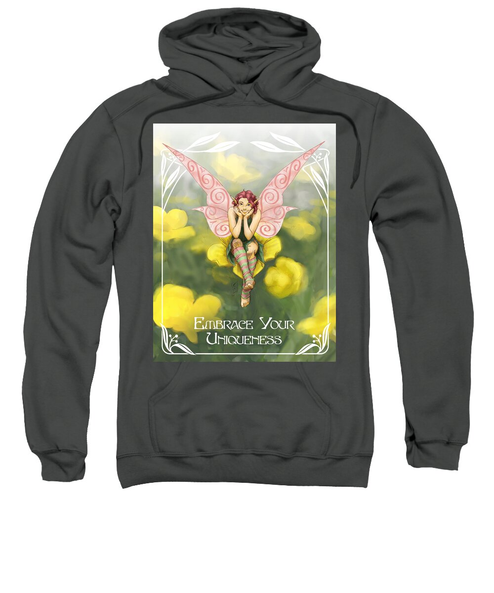 Fairy Sweatshirt featuring the painting Buttercup by Brandy Woods