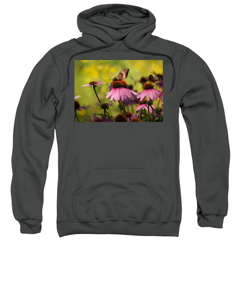 Flowers Sweatshirt featuring the photograph Butterfly In A Field Of Dreams by Dorothy Lee