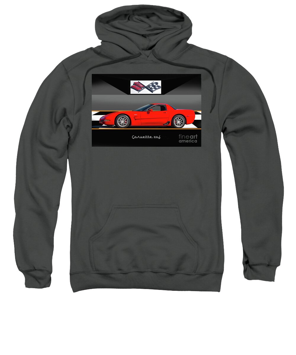 Auto Sweatshirt featuring the photograph C5 Corvette ZO6 'Profile' I by Dave Koontz