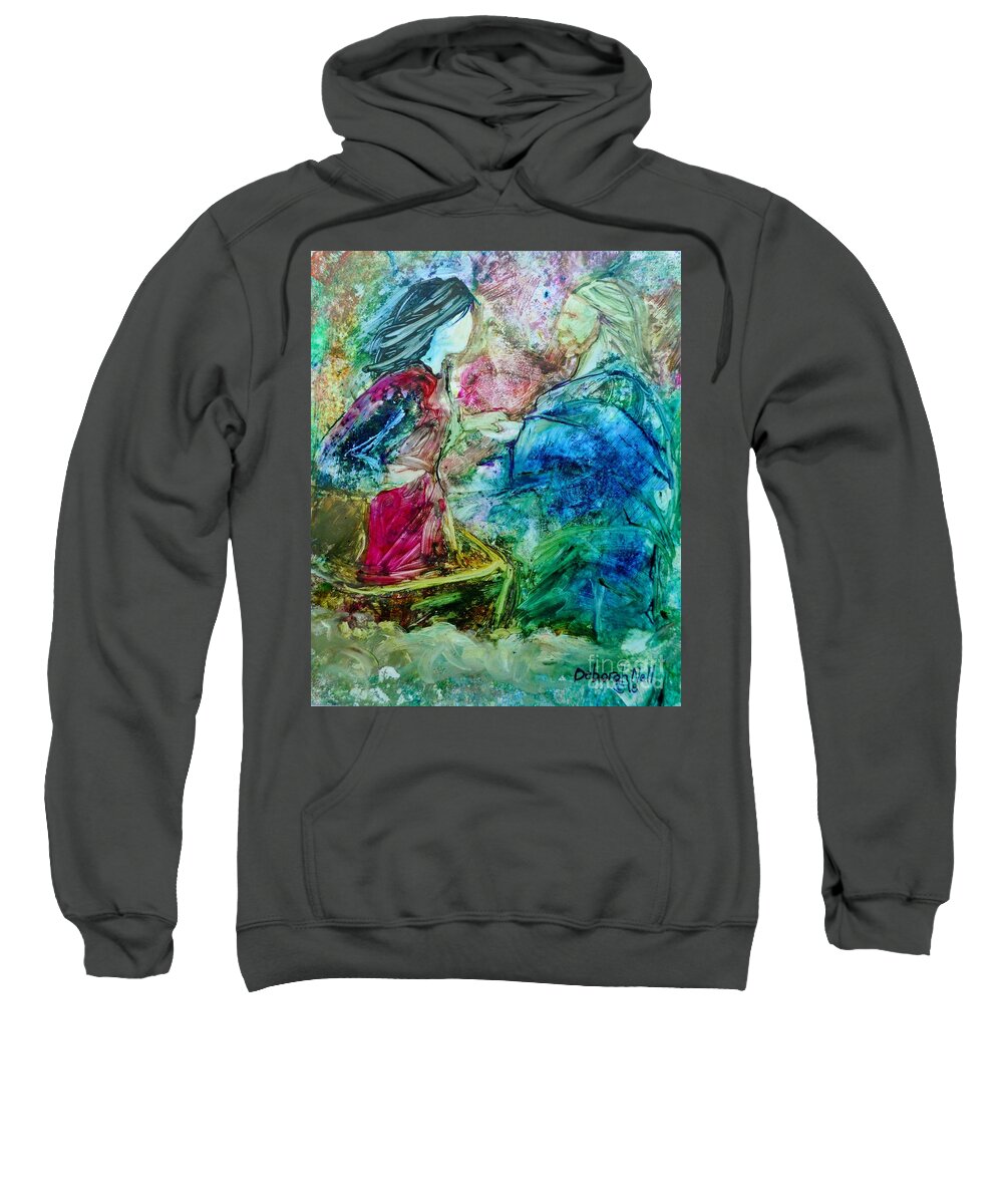Prophetic Art Sweatshirt featuring the painting Called Out of the Boat by Deborah Nell