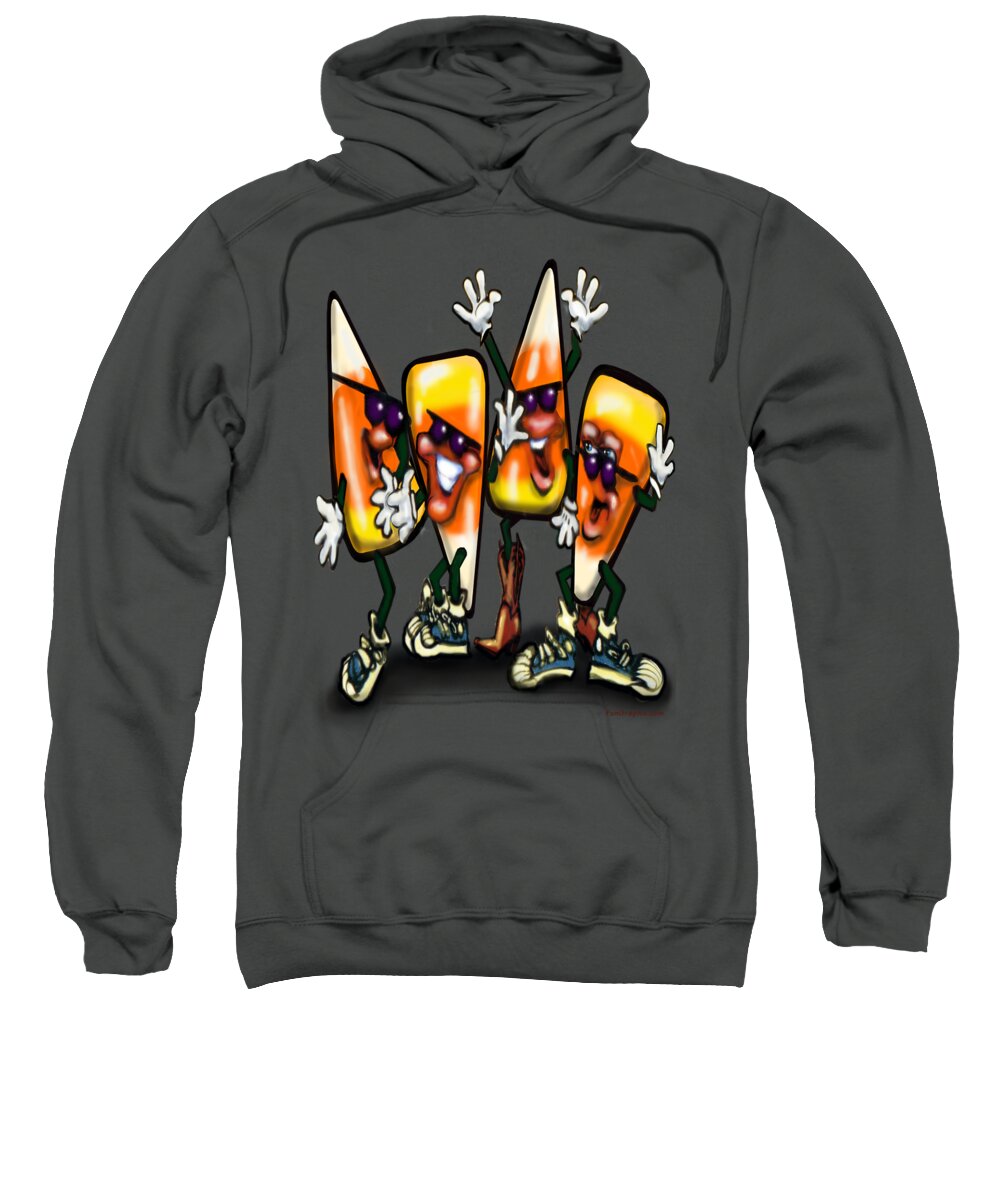 Candy Sweatshirt featuring the digital art Candy Corn Gang by Kevin Middleton