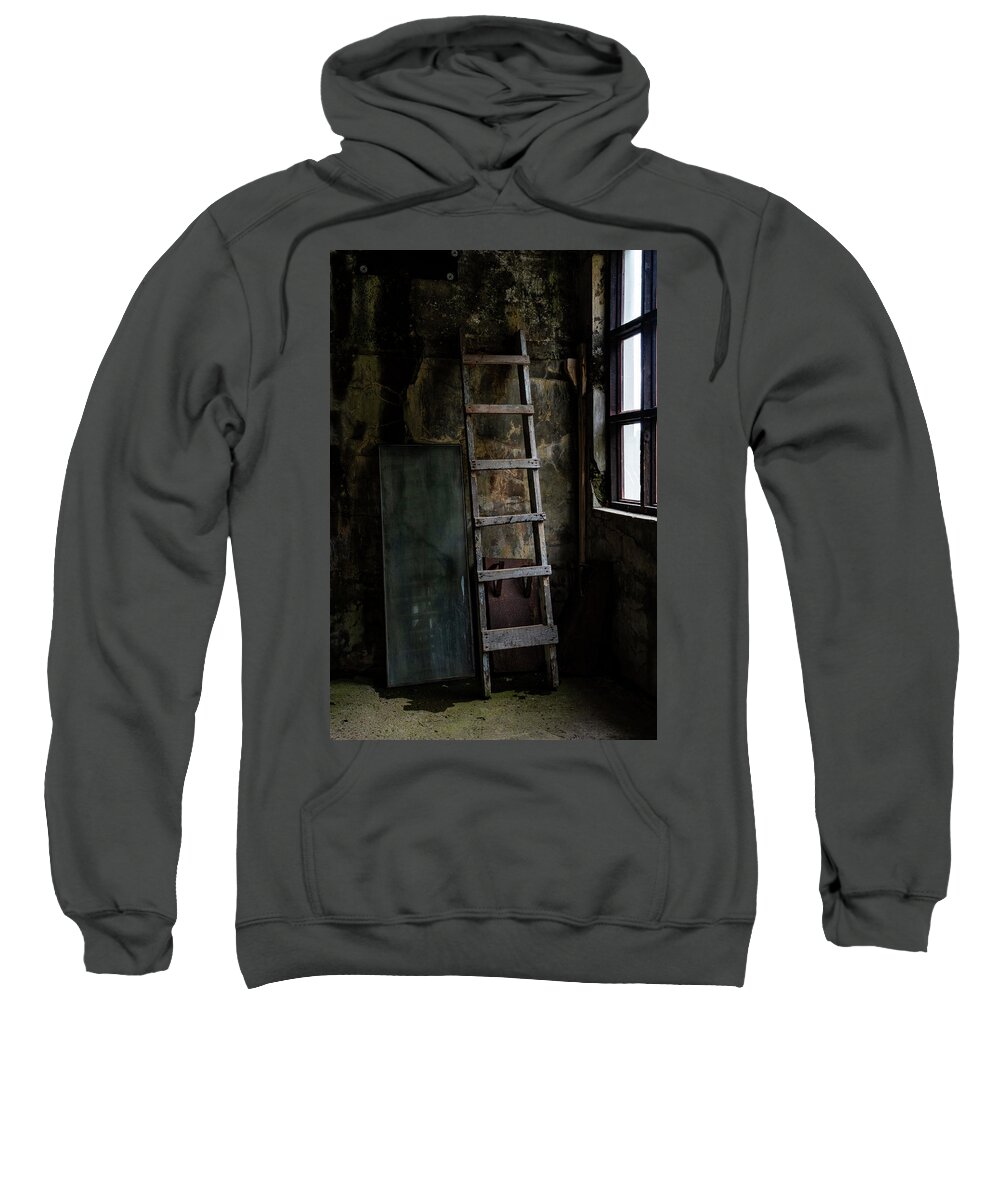 Iceland Sweatshirt featuring the photograph Cannery Ladder by Tom Singleton