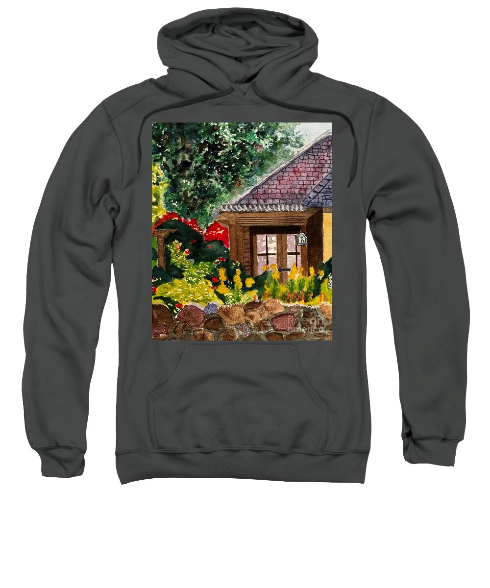 Carmel Sweatshirt featuring the painting Carmel Cottage 2 by Sue Carmony