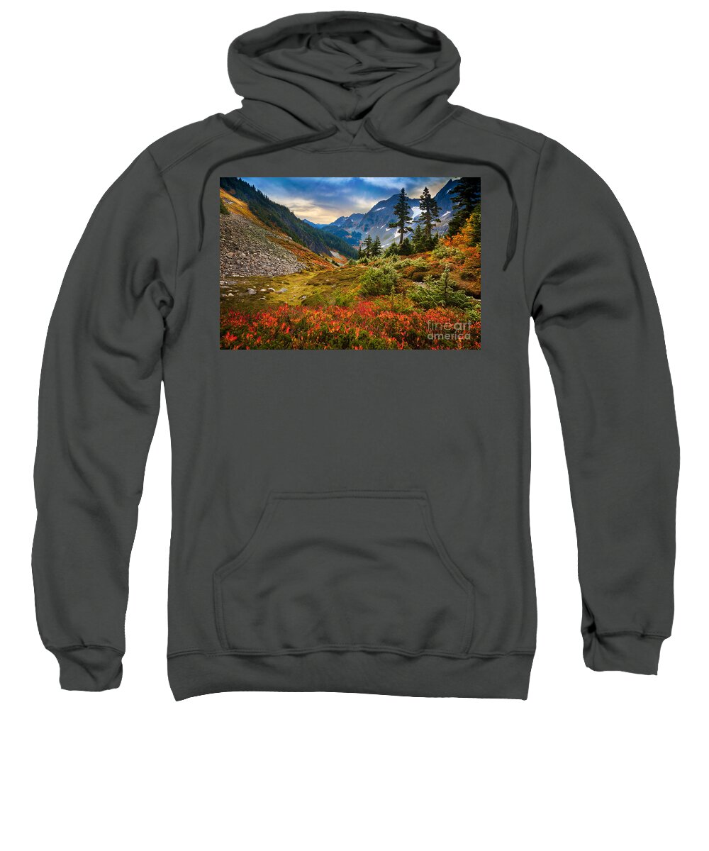 America Sweatshirt featuring the photograph Cascade Pass Fall by Inge Johnsson