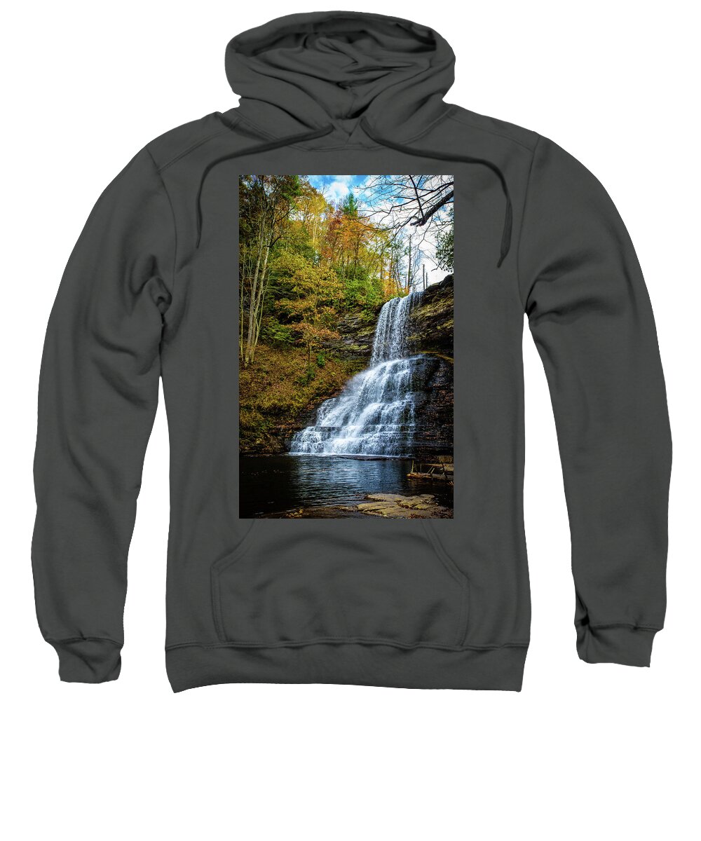 Landscape Sweatshirt featuring the photograph Cascades Lower Falls by Joe Shrader