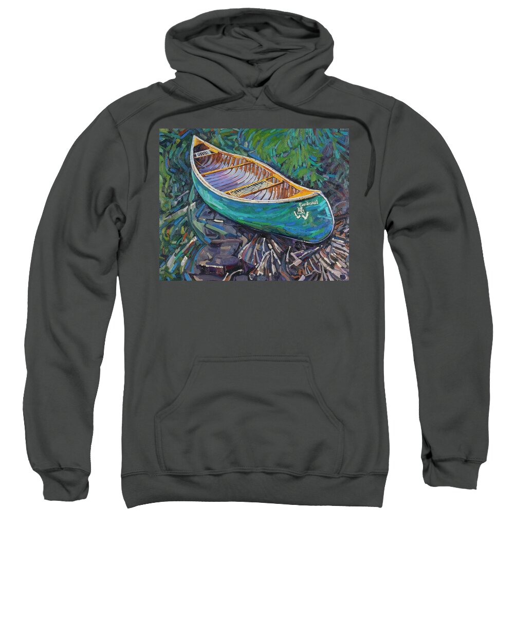 1822 Sweatshirt featuring the painting Cedar Strip by Phil Chadwick
