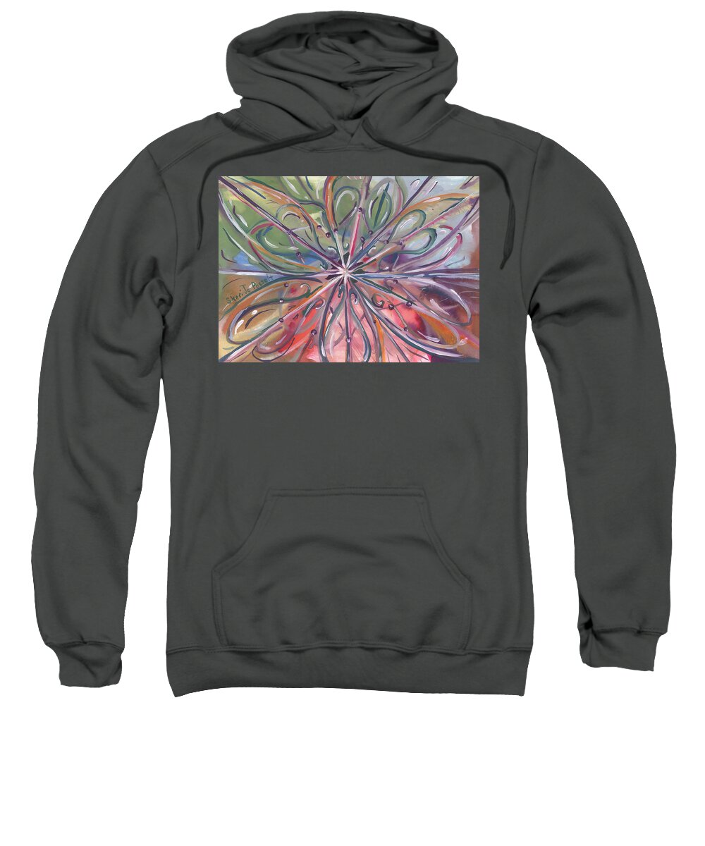 Intuitive Painting Sweatshirt featuring the painting Chaotic Beauty by Sheri Jo Posselt