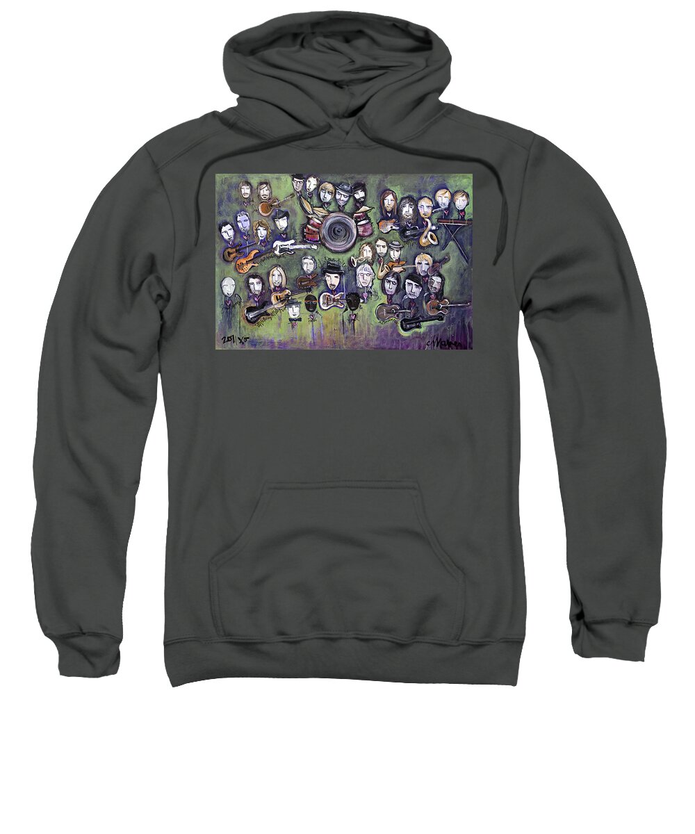 Chris Daniels Sweatshirt featuring the painting Chris Daniels and Friends by Laurie Maves ART