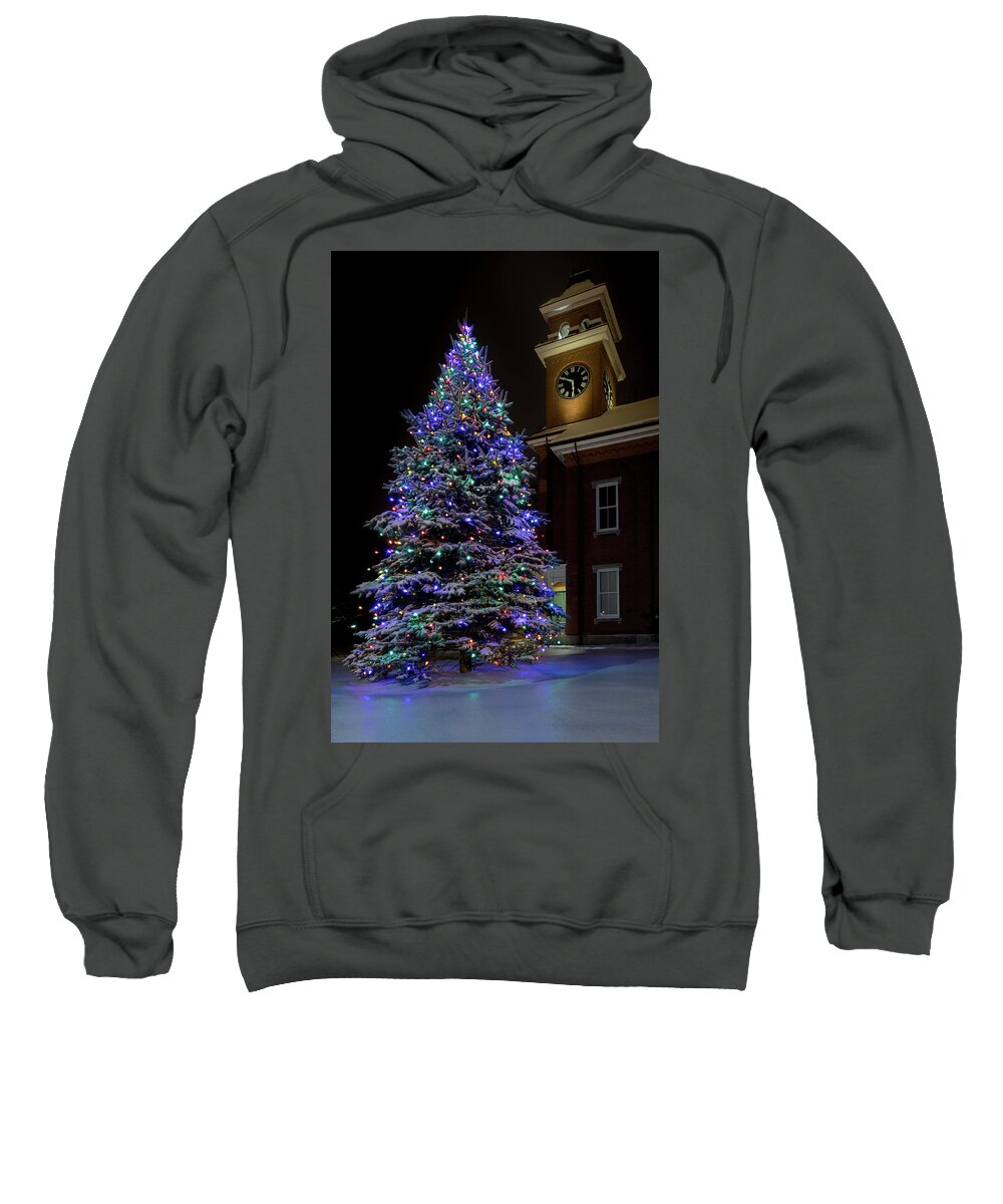  Sweatshirt featuring the photograph Christmas at Town Hall by Colin Chase