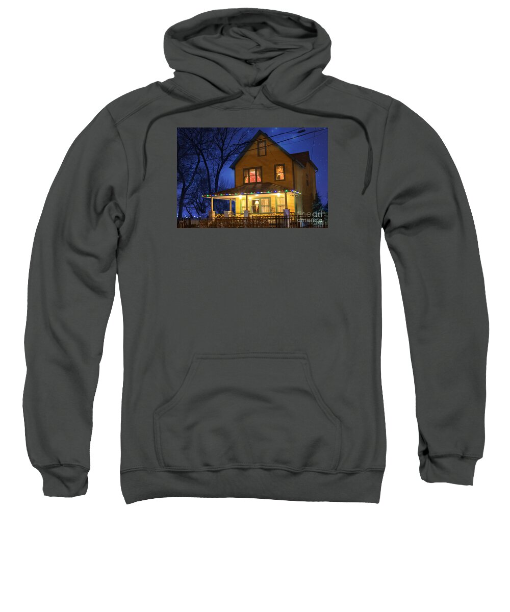 Building Sweatshirt featuring the photograph Christmas Story House by Juli Scalzi