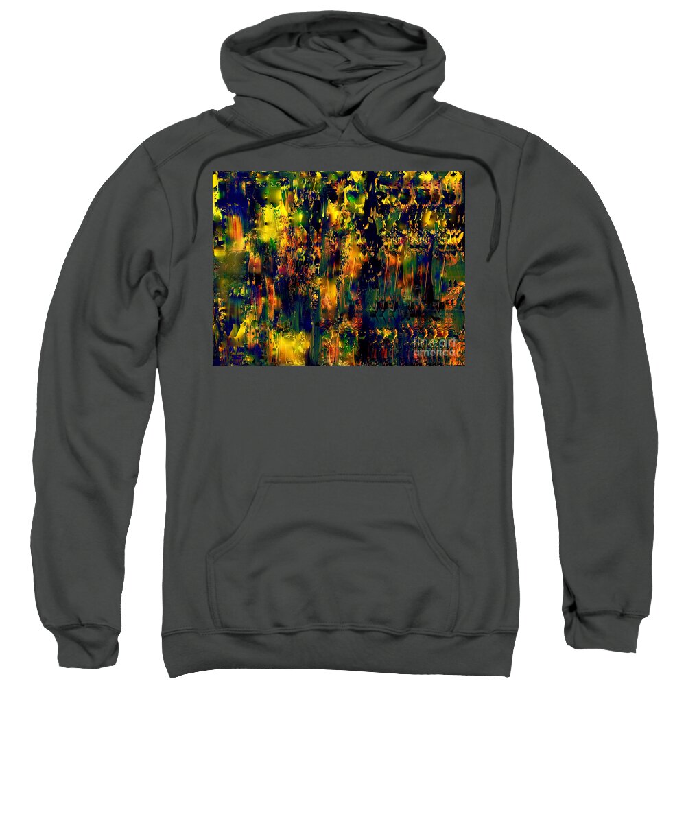 A-fine-art-painting-abstract-mixed Media. Acrylic Sweatshirt featuring the mixed media Circus by Catalina Walker