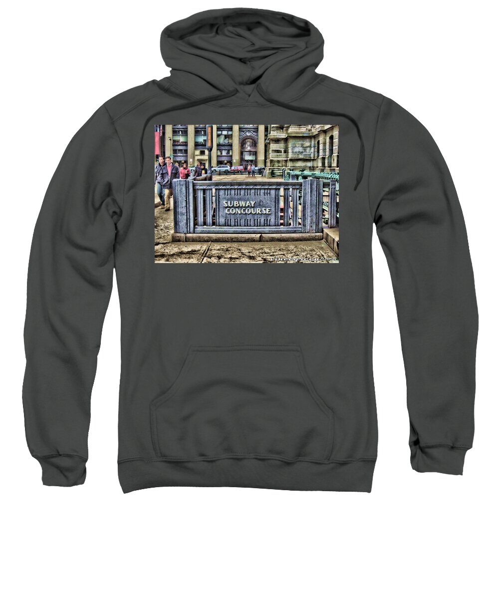 Philadelphia Sweatshirt featuring the digital art City Hall Sidewalk by Vincent Green