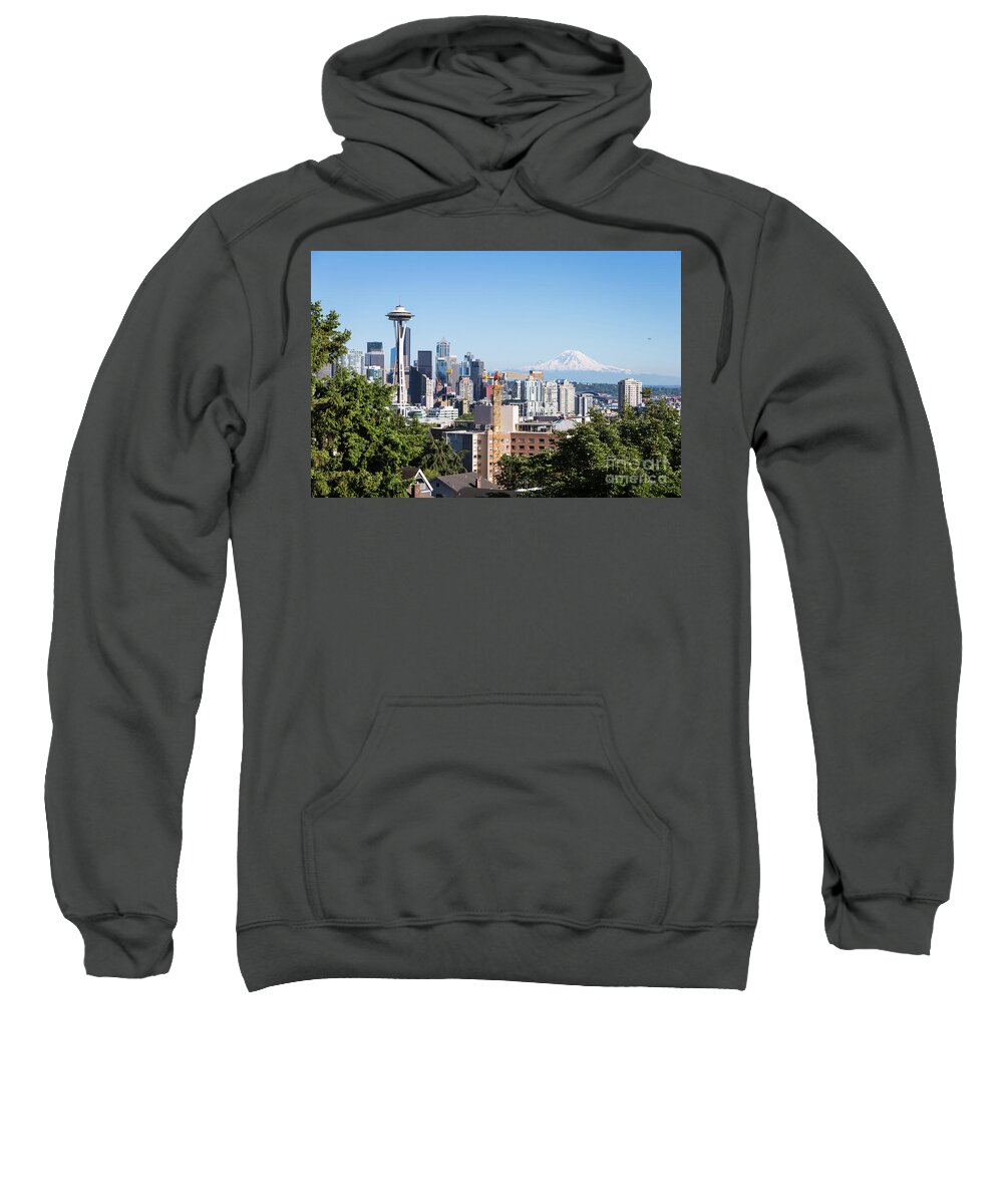 America Sweatshirt featuring the photograph Classic view of Seattle, USA by Didier Marti