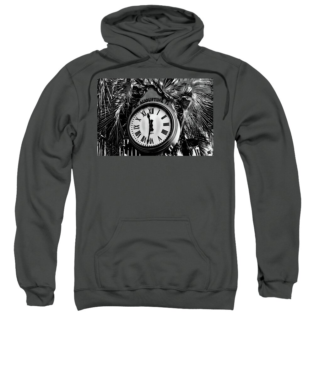 Clock Face Sweatshirt featuring the photograph Clock and Palm by Gina O'Brien