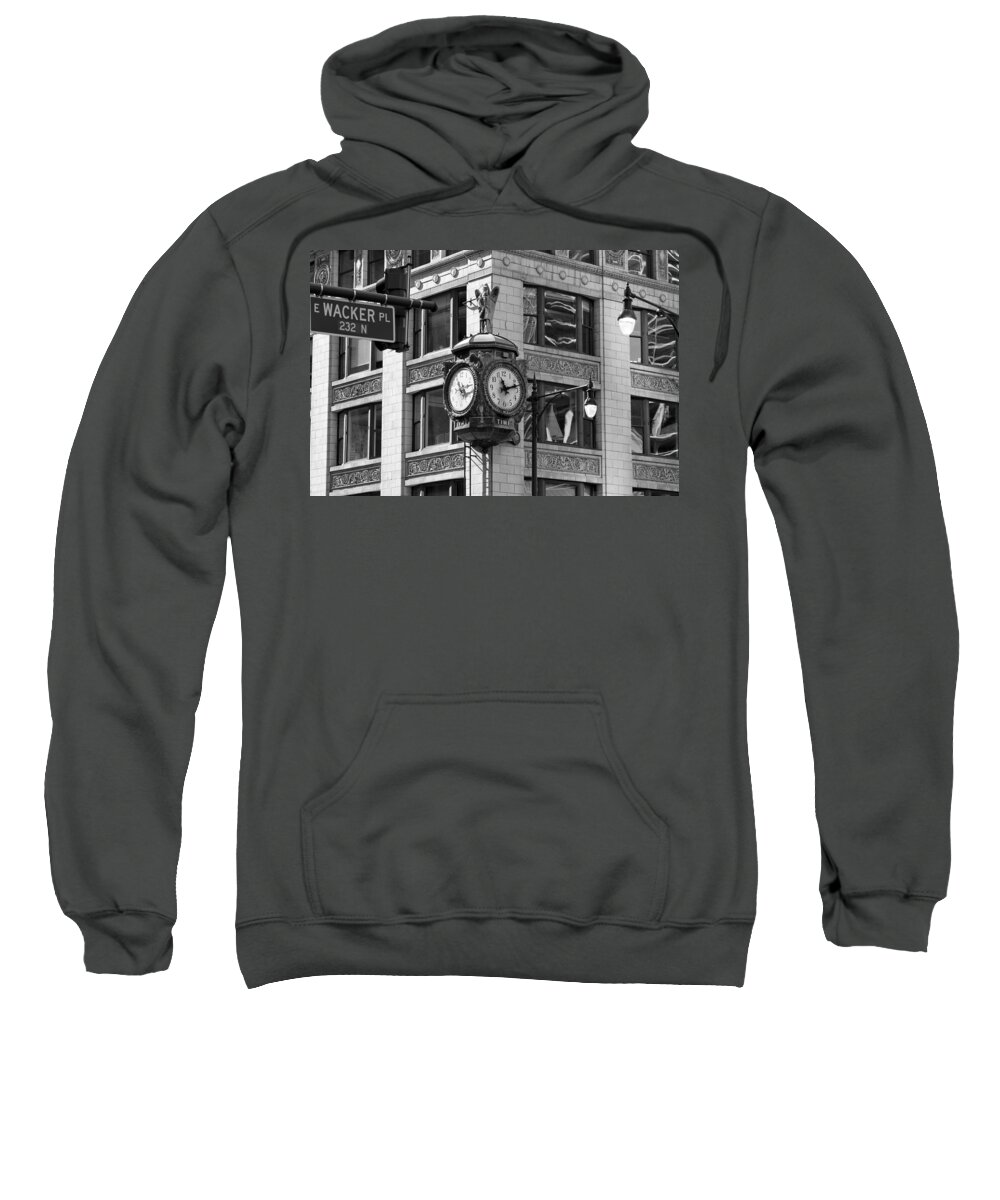 Clock Sweatshirt featuring the photograph Clock on Jewelers Building - Chicago by Jackson Pearson
