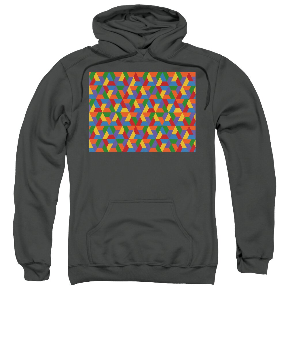 Abstract Sweatshirt featuring the painting Closed Hexagonal Lattice by Janet Hansen