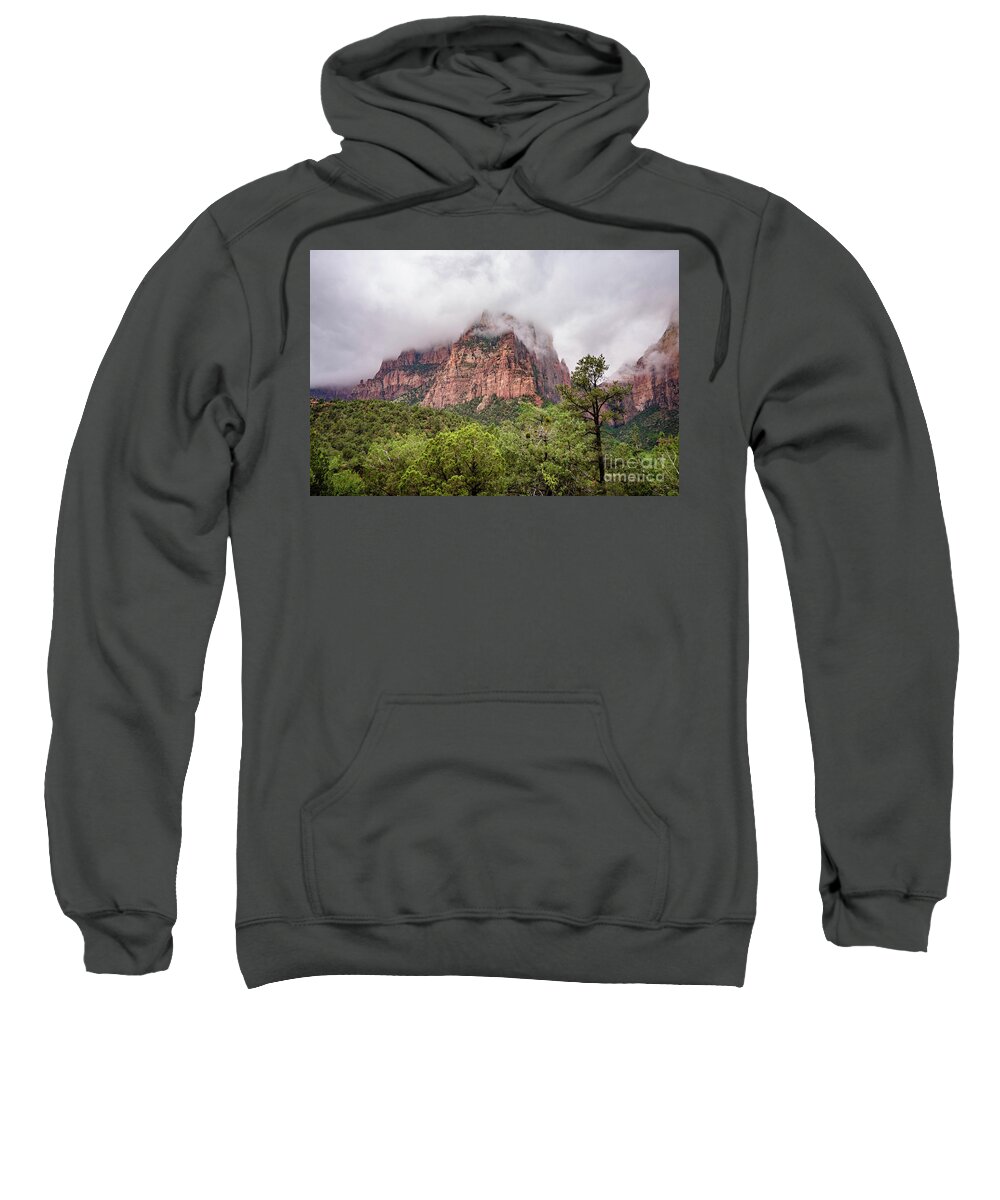 Utah 2017 Sweatshirt featuring the photograph Cloudy Patriarch by Jeff Hubbard