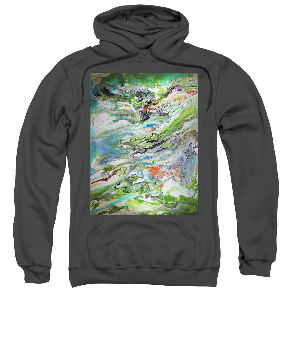 Abstract Sweatshirt featuring the painting Coastal Impressions by Madeleine Arnett