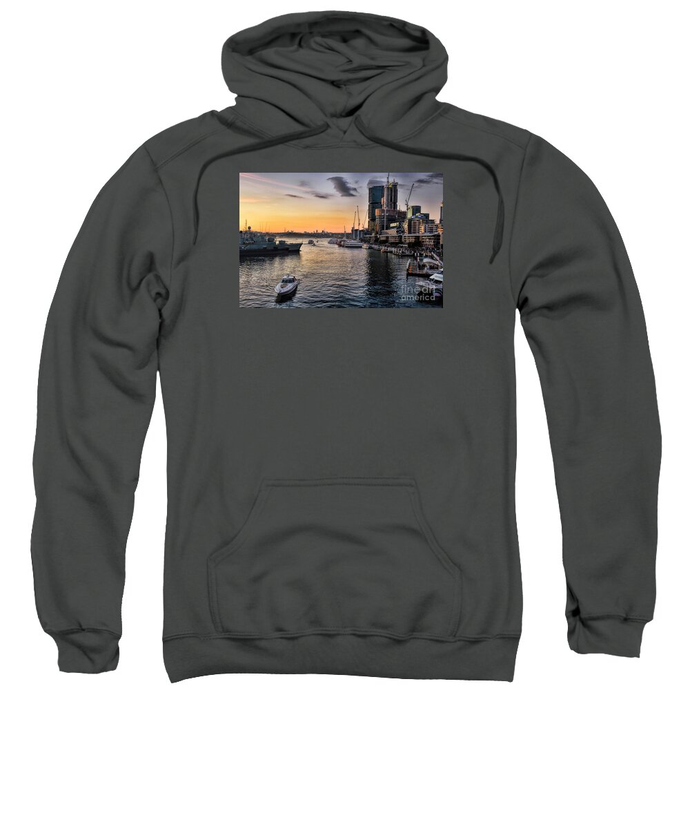 Cityscape Sweatshirt featuring the photograph Cockle Bay Wharf by Diana Mary Sharpton