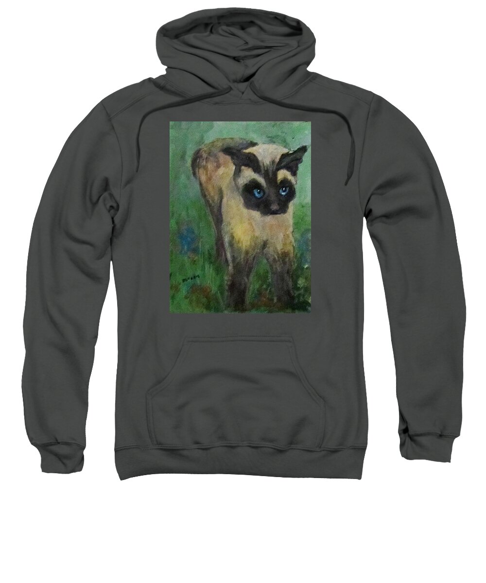Cat Sweatshirt featuring the painting Coco by Barbara O'Toole