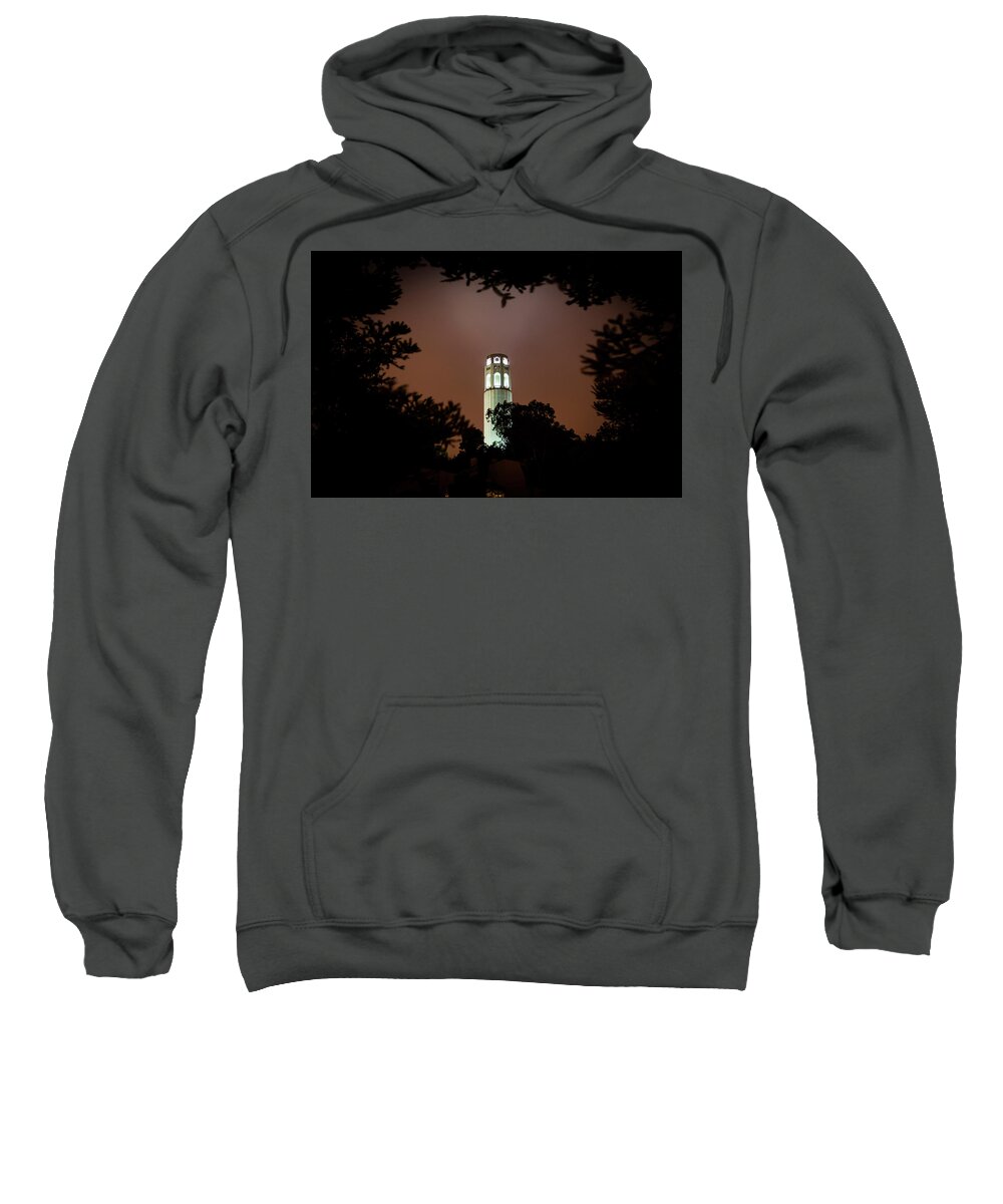 Buildings Sweatshirt featuring the photograph Coit Tower Through the Trees by Daniel Murphy