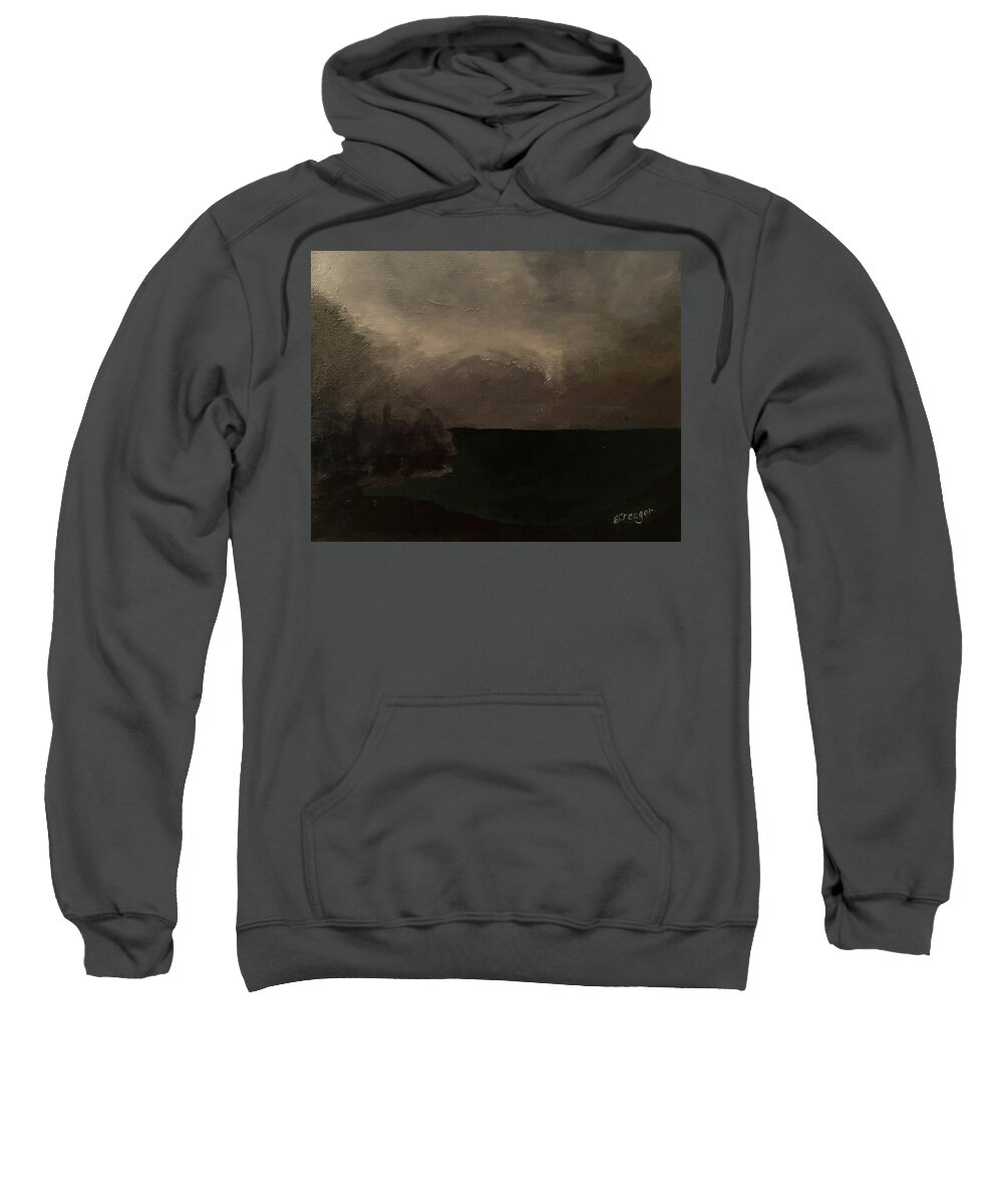 Painting Sweatshirt featuring the painting Cold Fog and Sea by Esperanza Creeger