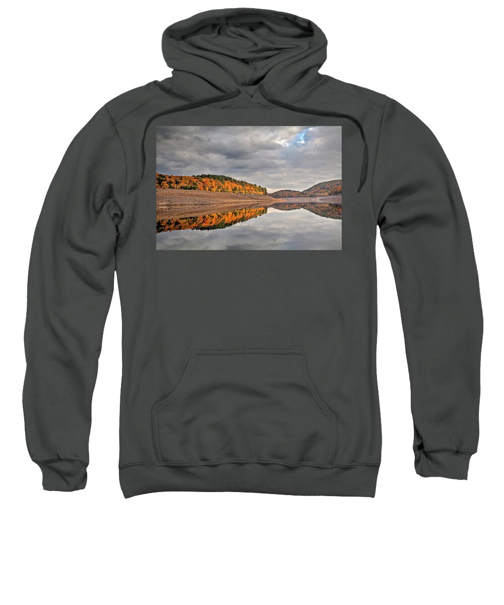 Waterscape Sweatshirt featuring the photograph Colebrook Reservoir - in drought by Tom Cameron