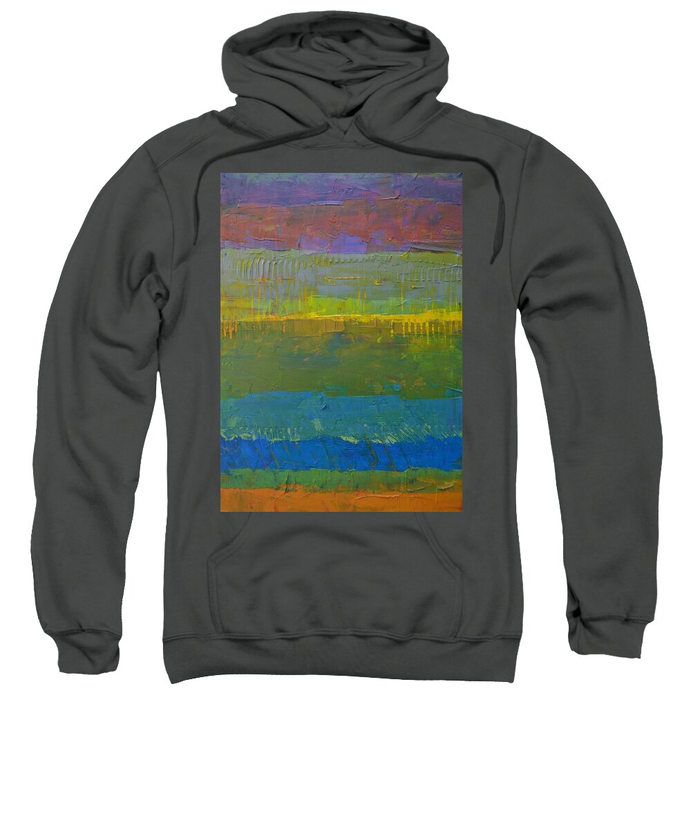 Abstract Sweatshirt featuring the painting Color Collage Five by Michelle Calkins