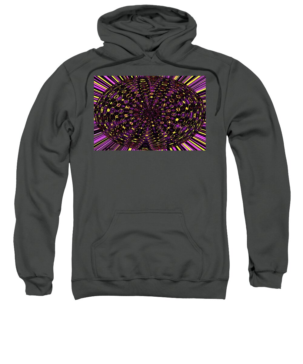 Colors And Squares Oval Abstract #2b Sweatshirt featuring the digital art Colors And Squares Oval Abstract #2b by Tom Janca