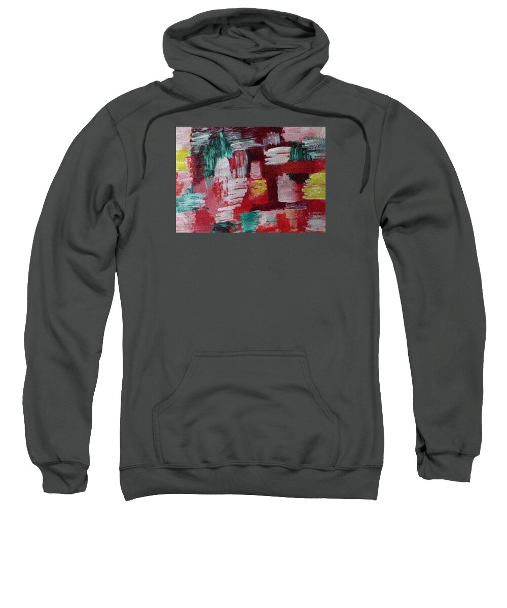 Colours Sweatshirt featuring the painting Colours in Abstract by Sam Shaker