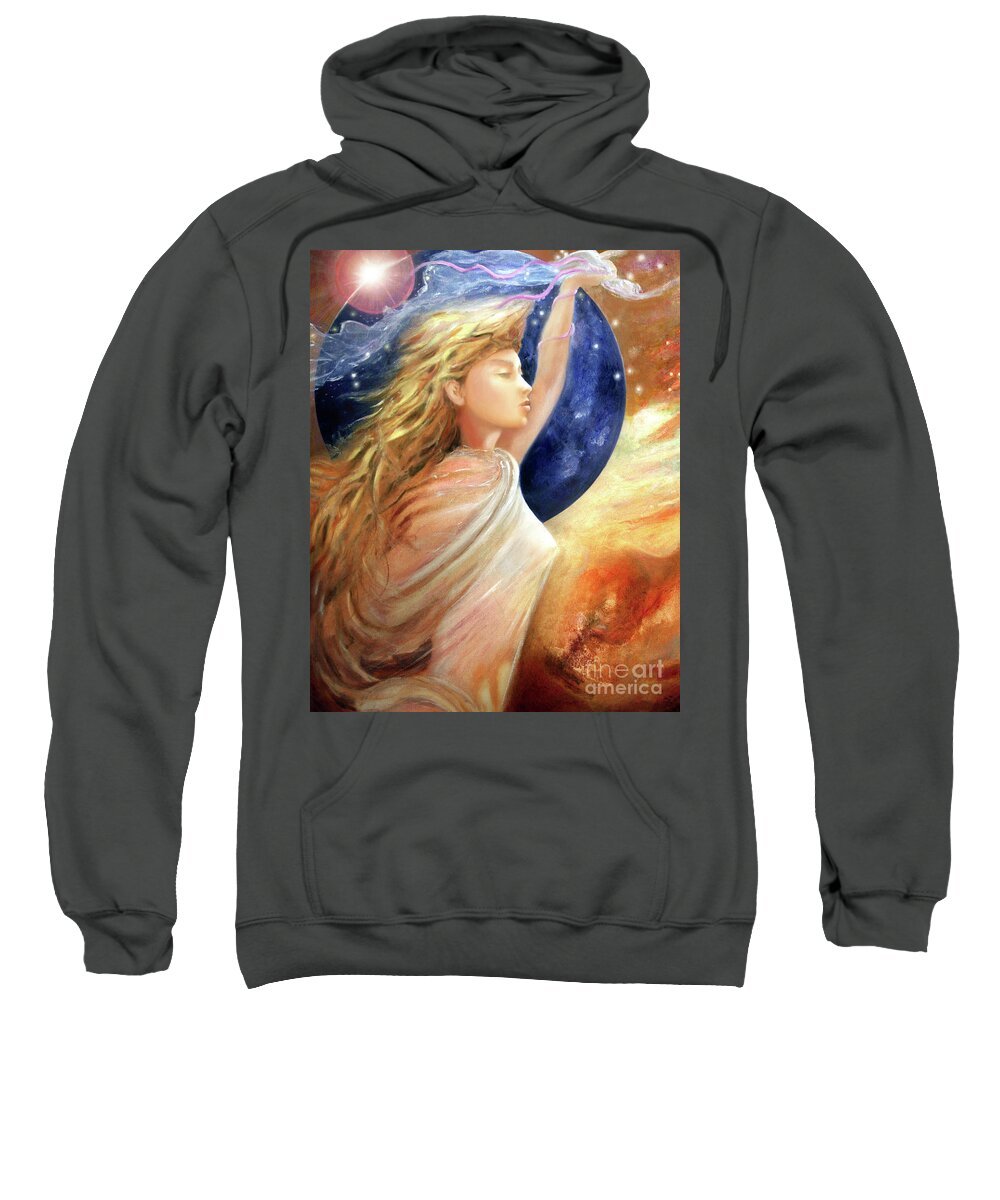 Comet Sweatshirt featuring the painting Comet Dreamer Ascend by Michael Rock