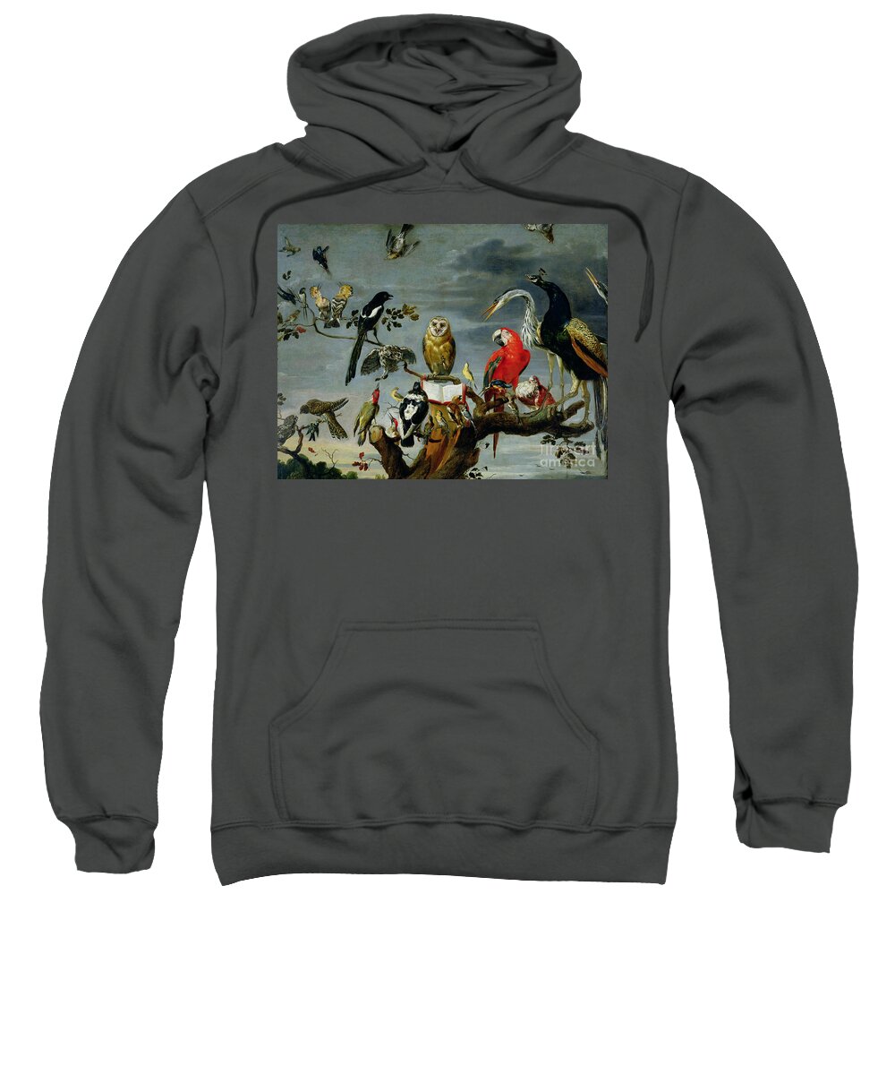 Concert Sweatshirt featuring the painting Concert of Birds by Frans Snijders