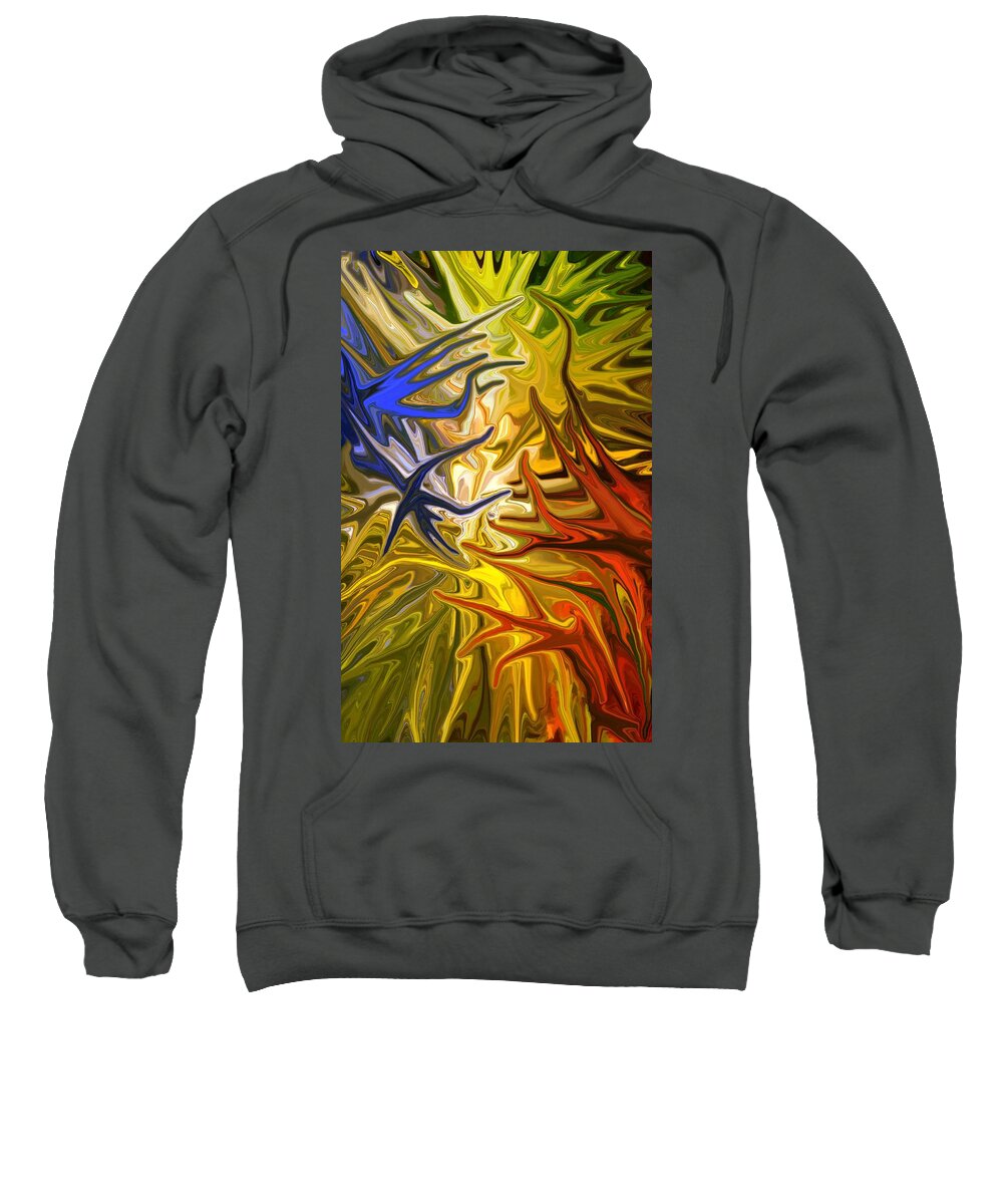 Abstract Sweatshirt featuring the mixed media Connect by Chris Butler