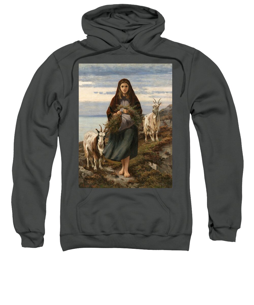 Irish Art Sweatshirt featuring the painting Connemara Girl by Augustus Nicholas Burke