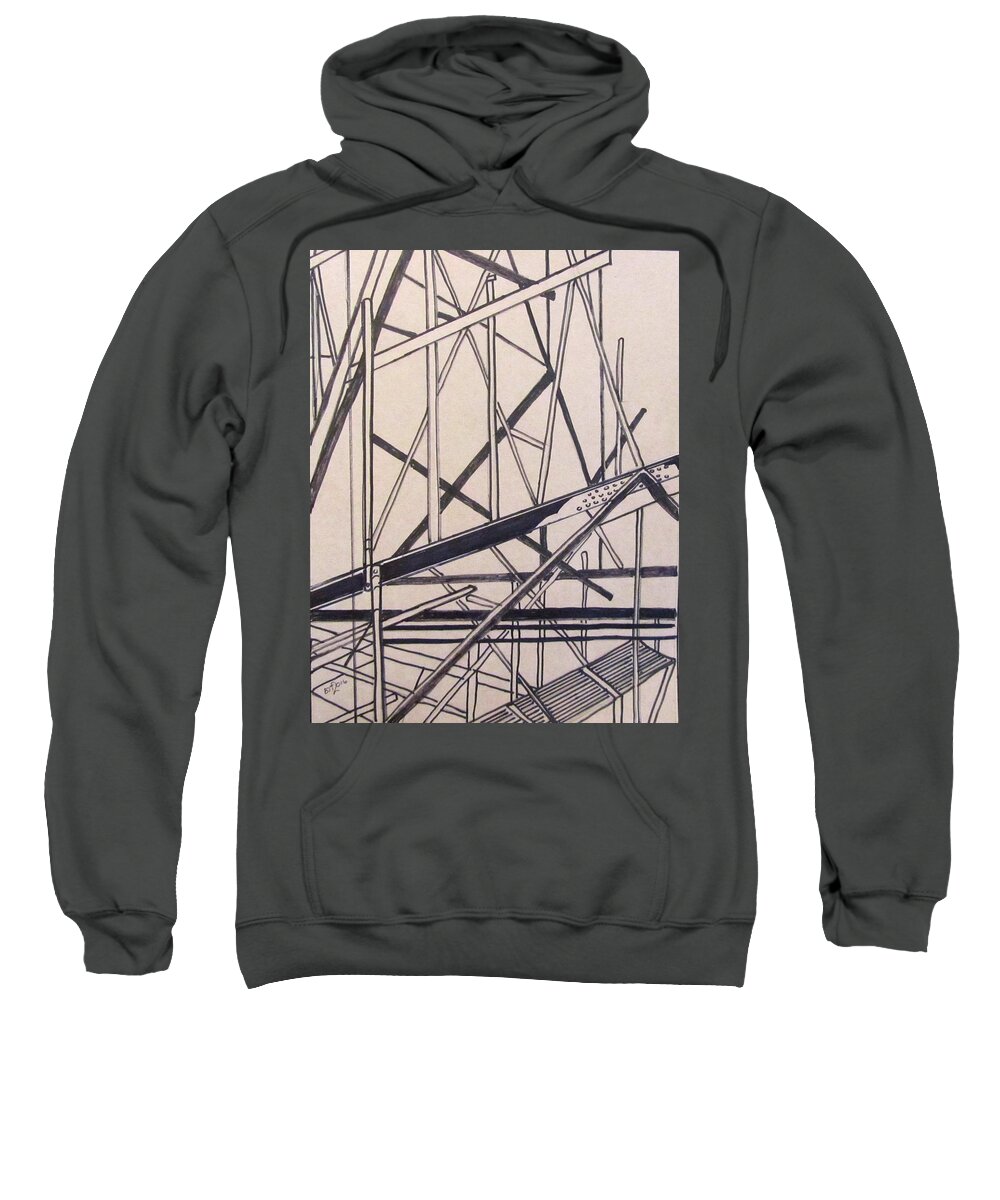 Building Sweatshirt featuring the drawing Construction Zone by Barbara O'Toole